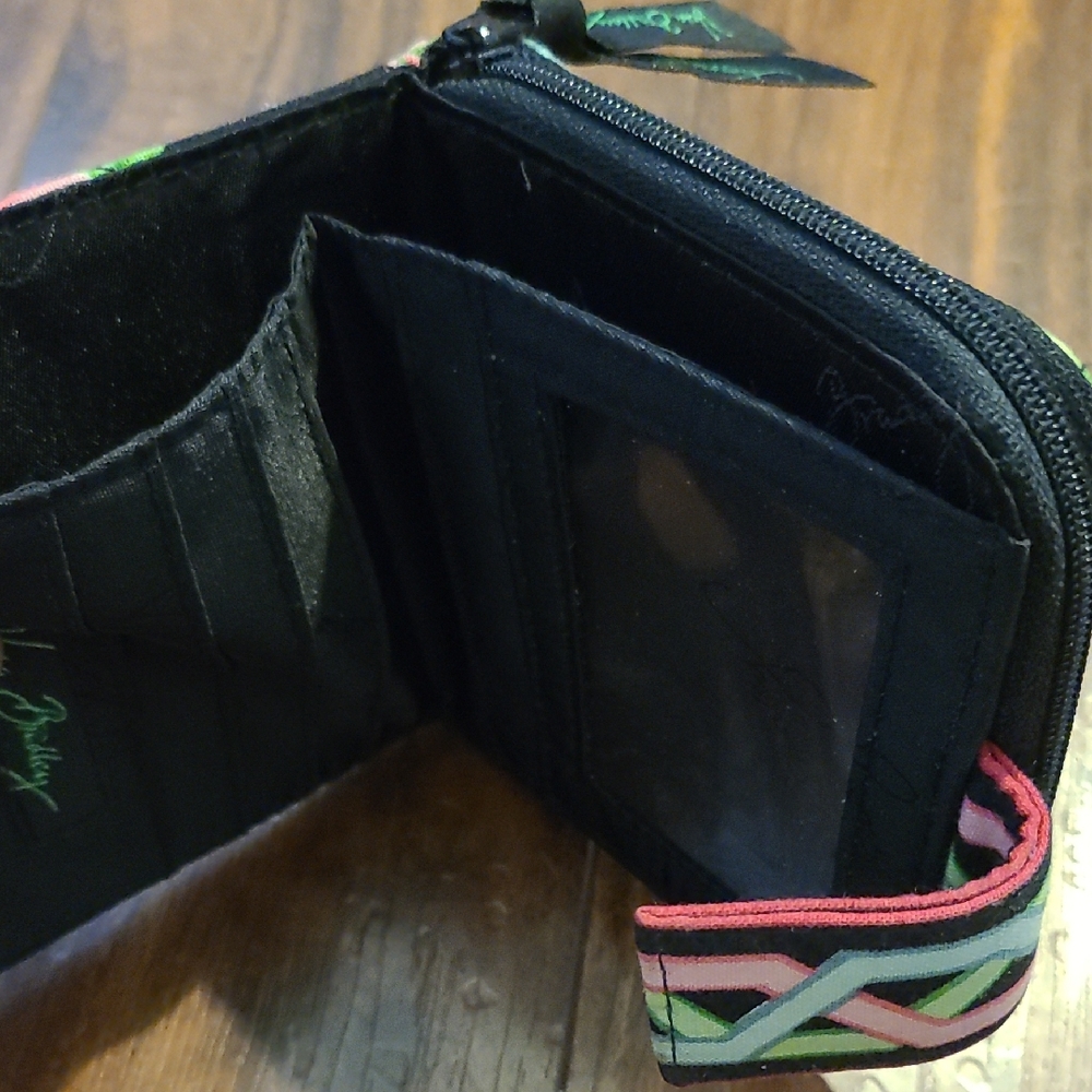 Vera Bradley Black Floral Wallet - Picture 6 of 8